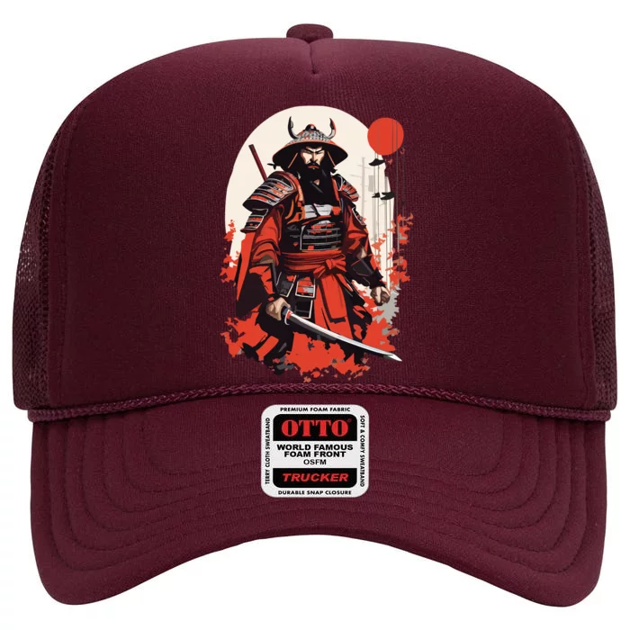 Japanese Ronin High Crown Mesh Trucker Hat