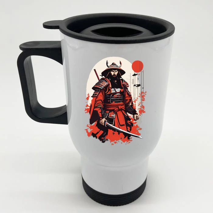 Japanese Ronin Front & Back Stainless Steel Travel Mug