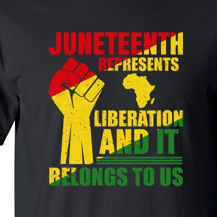 Juneteenth Represents Liberation And It Belongs To Us Gift Tall T-Shirt