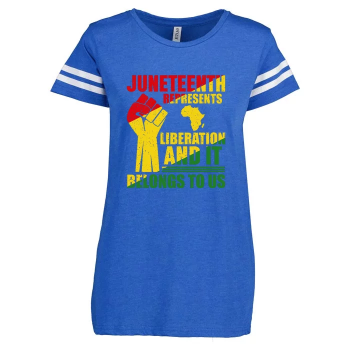 Juneteenth Represents Liberation And It Belongs To Us Gift Enza Ladies Jersey Football T-Shirt