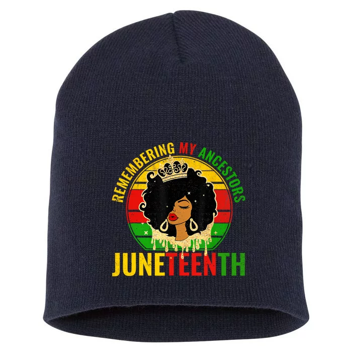 Juneteenth Remembering My Ancestors Black Freedom Short Acrylic Beanie