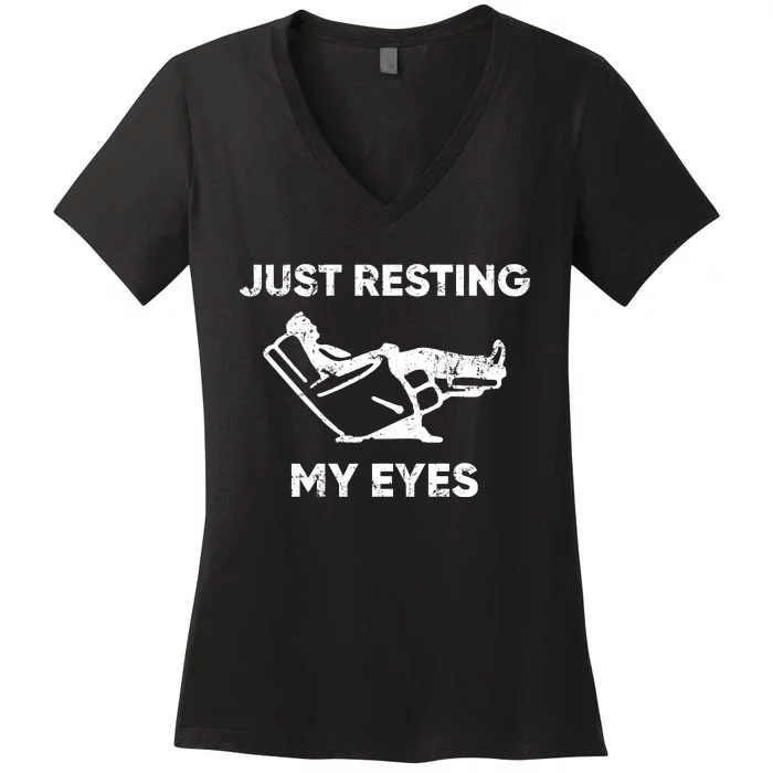 Just Resting My Eyes Women's V-Neck T-Shirt