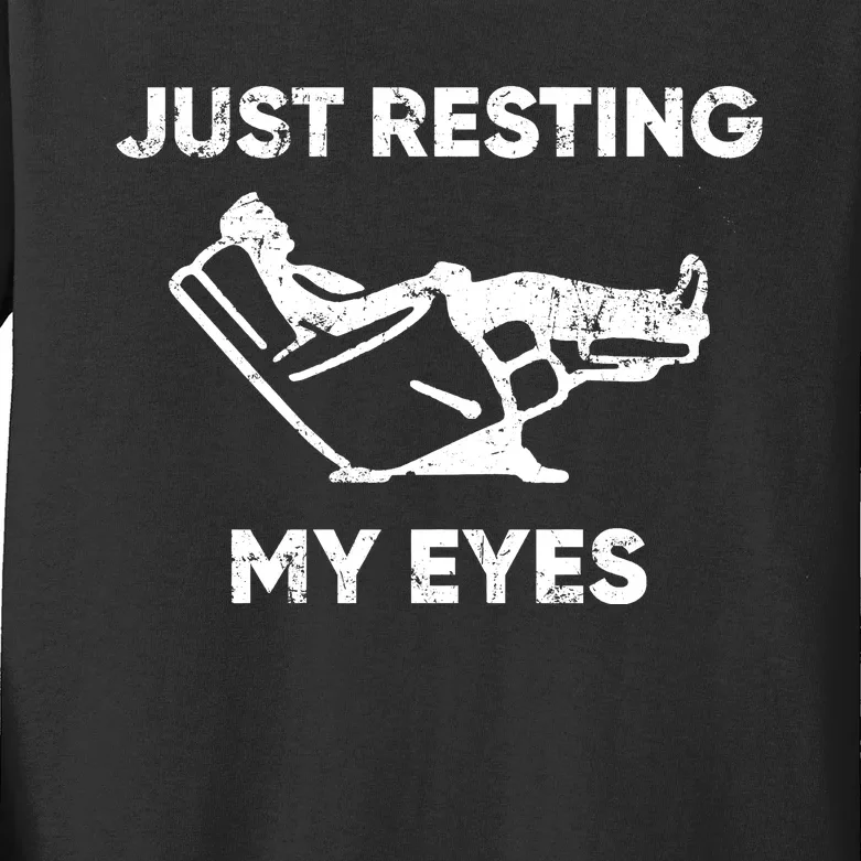 Just Resting My Eyes Kids Long Sleeve Shirt