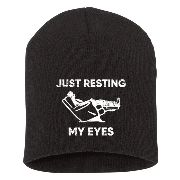 Just Resting My Eyes Short Acrylic Beanie