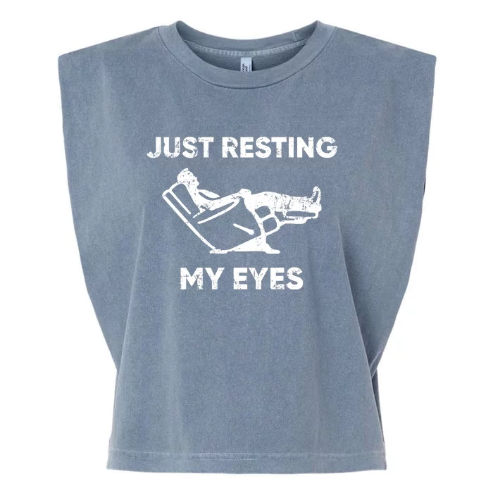 Just Resting My Eyes Garment-Dyed Women's Muscle Tee