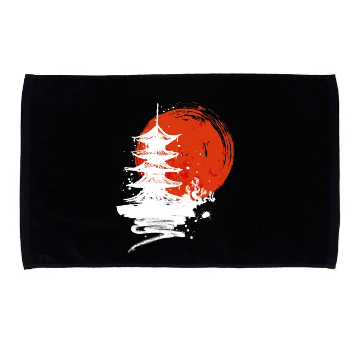 Japanese Red Moon Microfiber Hand Towel