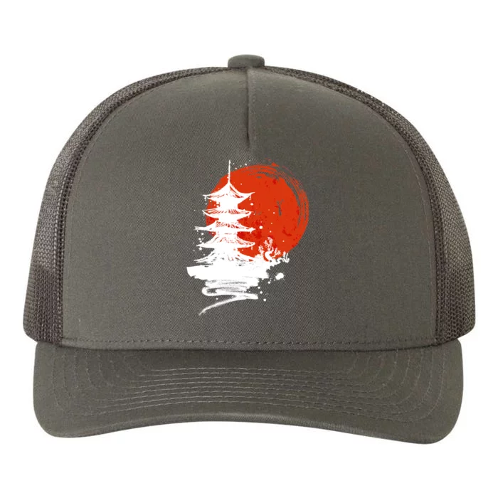 Japanese Red Moon Yupoong Adult 5-Panel Trucker Hat