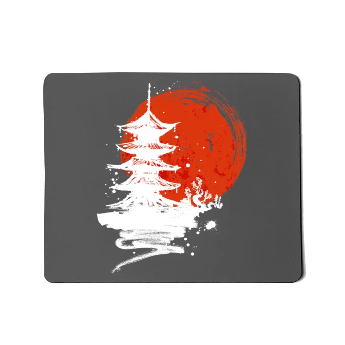 Japanese Red Moon Mousepad