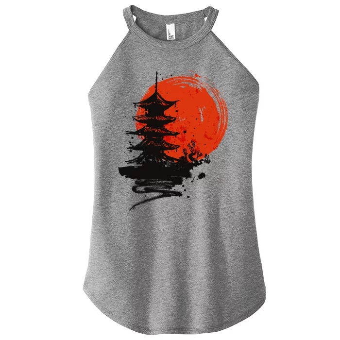 Japanese Red Moon Women’s Perfect Tri Rocker Tank