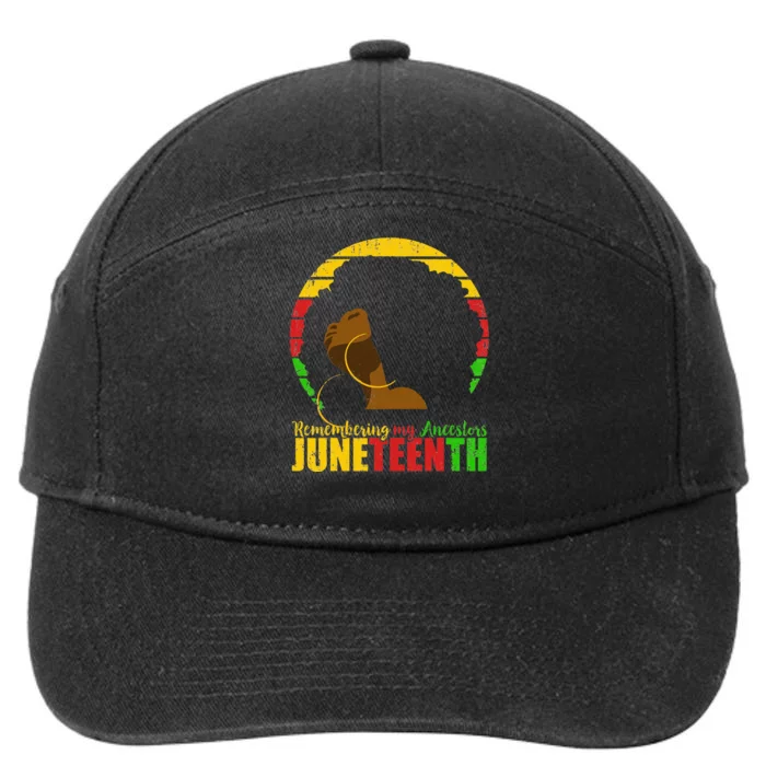 Juneteenth Remembering My Ancestors Black Freedom 7-Panel Snapback Hat