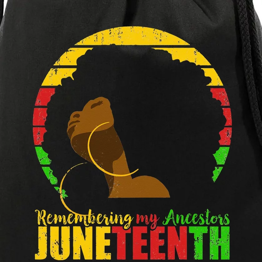 Juneteenth Remembering My Ancestors Black Freedom Drawstring Bag