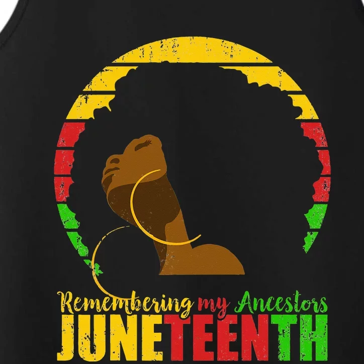 Juneteenth Remembering My Ancestors Black Freedom Performance Tank