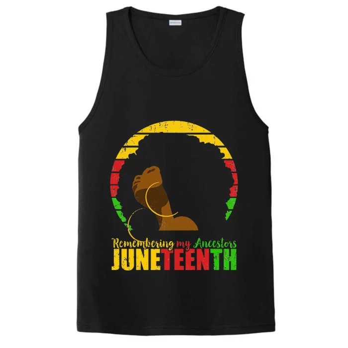 Juneteenth Remembering My Ancestors Black Freedom Performance Tank