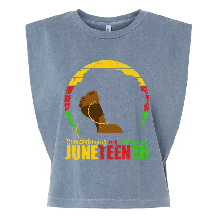 Juneteenth Remembering My Ancestors Black Freedom Garment-Dyed Women's Muscle Tee