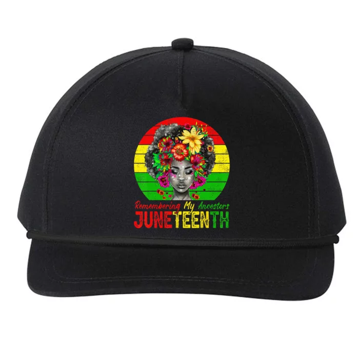 Juneteenth  Remembering My Ancestors Black Snapback Five-Panel Rope Hat