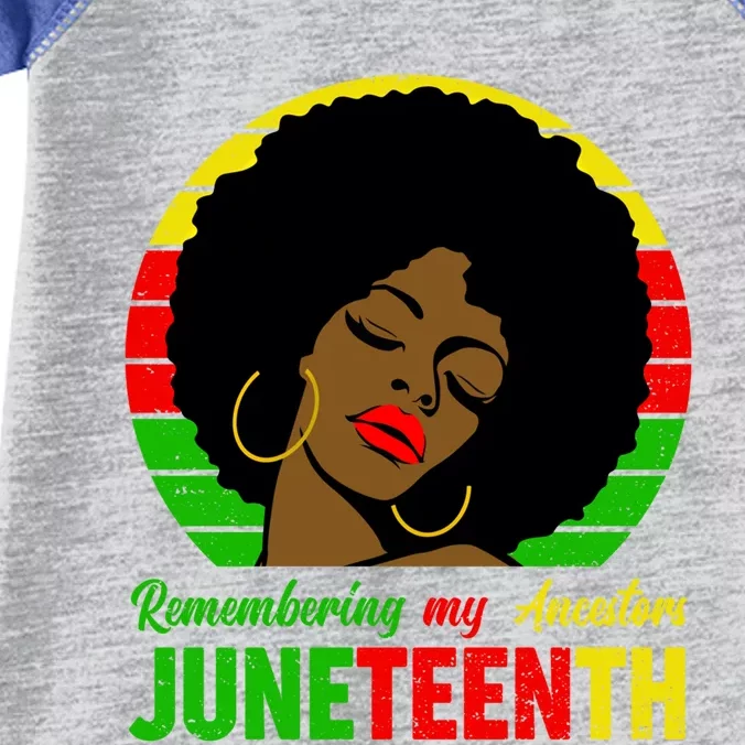 Juneteenth Remembering My Ancestors Black Freedom Day Gift Infant Baby Jersey Bodysuit