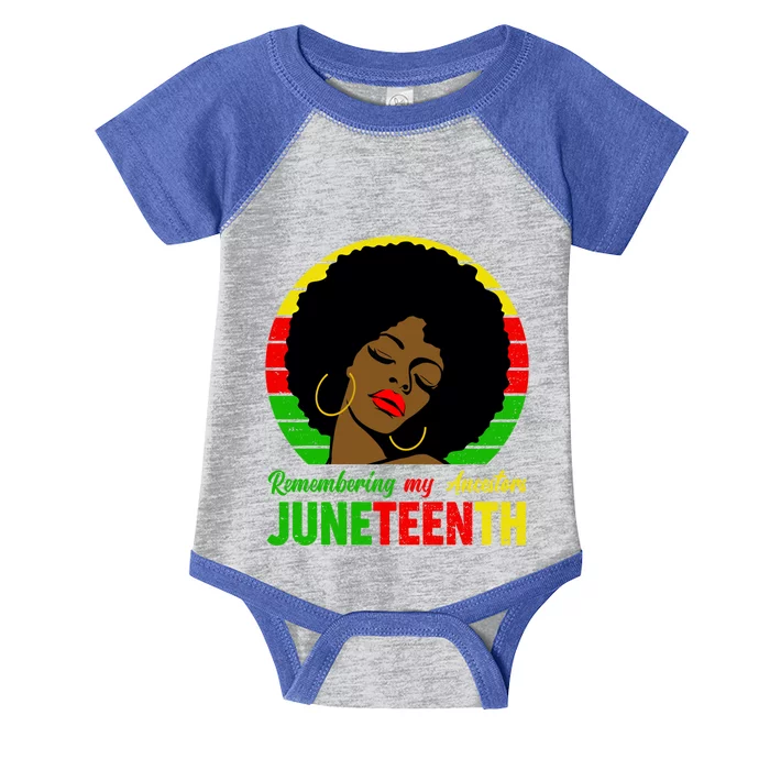 Juneteenth Remembering My Ancestors Black Freedom Day Gift Infant Baby Jersey Bodysuit