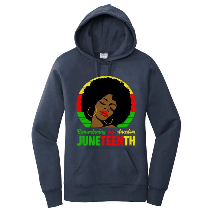 Juneteenth Remembering My Ancestors Black Freedom Day Gift Women's Pullover Hoodie