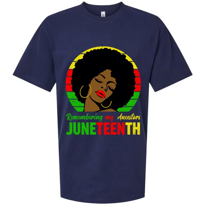 Juneteenth Remembering My Ancestors Black Freedom Day Gift Sueded Cloud Jersey T-Shirt