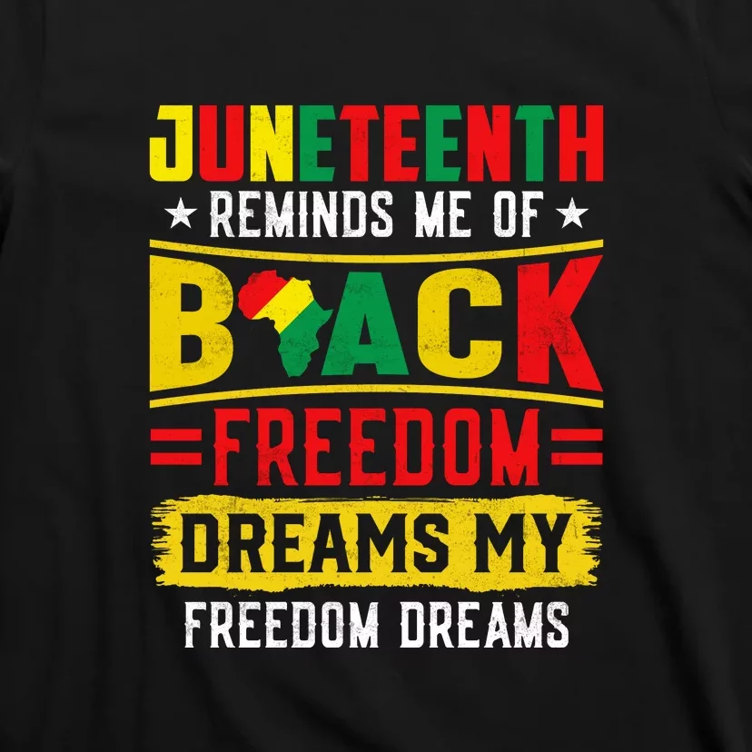 Juneteenth Reminds Me Of Black Freedom Dream Juneteenth Day Gift T-Shirt