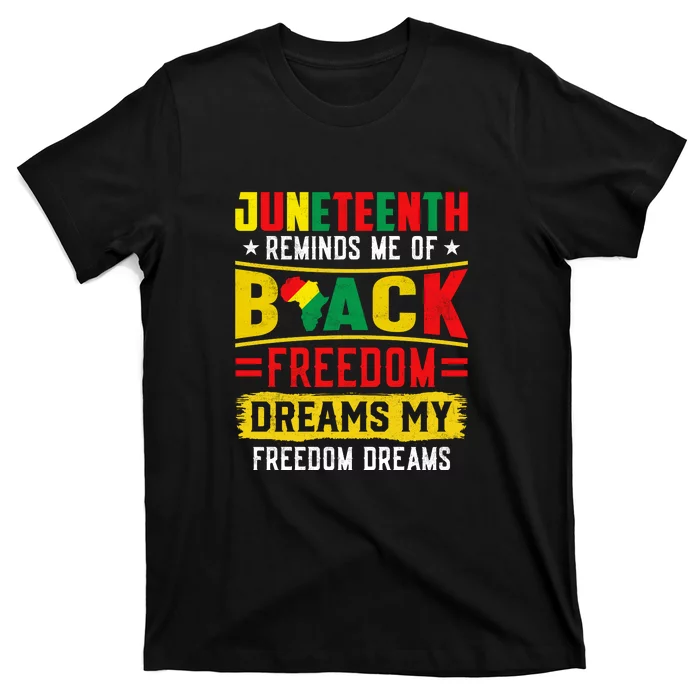 Juneteenth Reminds Me Of Black Freedom Dream Juneteenth Day Gift T-Shirt