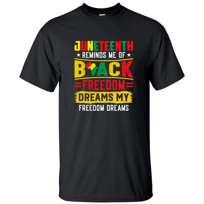 Juneteenth Reminds Me Of Black Freedom Dream Juneteenth Day Gift Tall T-Shirt