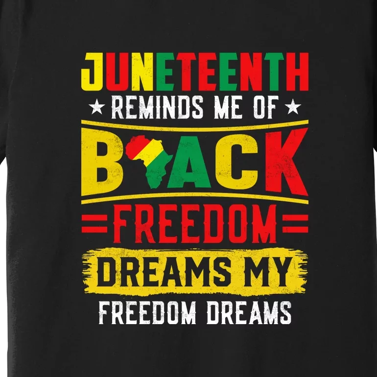 Juneteenth Reminds Me Of Black Freedom Dream Juneteenth Day Gift Premium T-Shirt