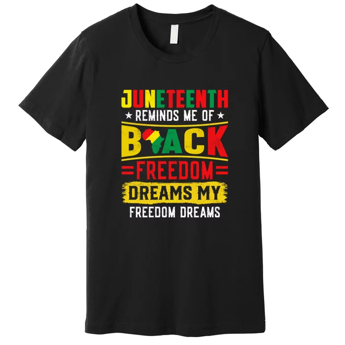 Juneteenth Reminds Me Of Black Freedom Dream Juneteenth Day Gift Premium T-Shirt