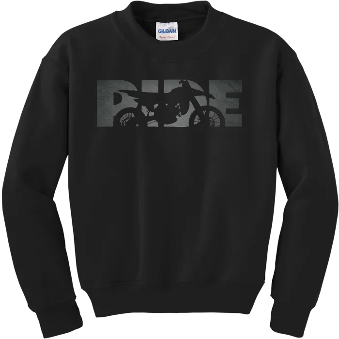 Just Ride Motocross Dirt Bike Dirt Bike Motocross Kids Sweatshirt