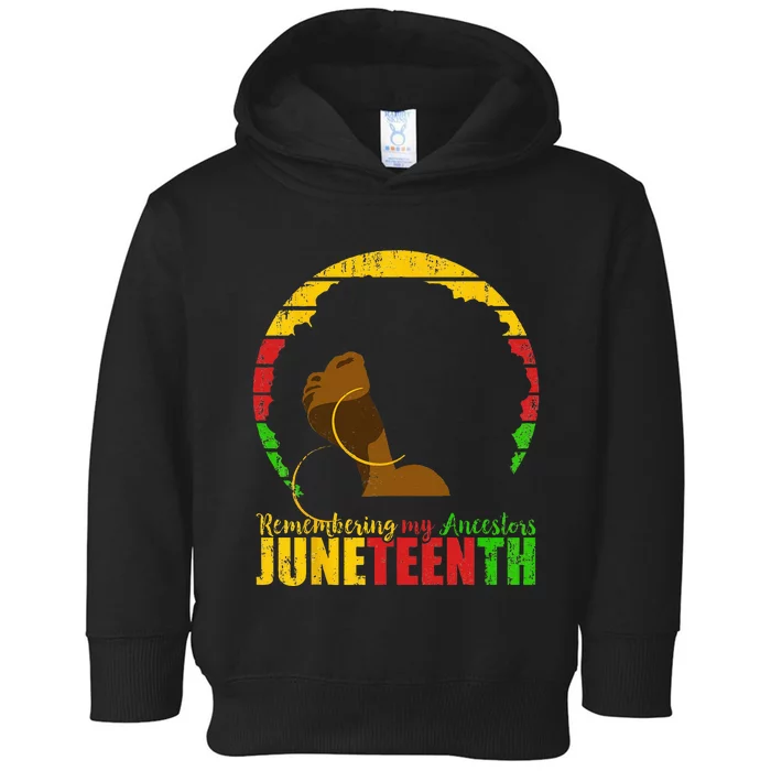 Juneteenth Remembering My Ancestors Black Freedom Toddler Hoodie