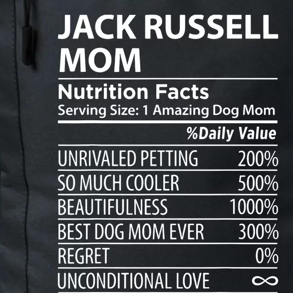 Jack Russell Mom Nutrition Facts Funny Jack Russell Daily Commute Backpack