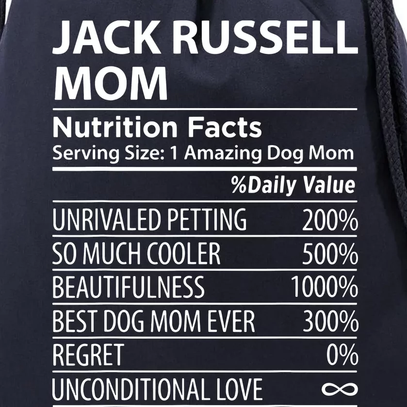 Jack Russell Mom Nutrition Facts Funny Jack Russell Drawstring Bag