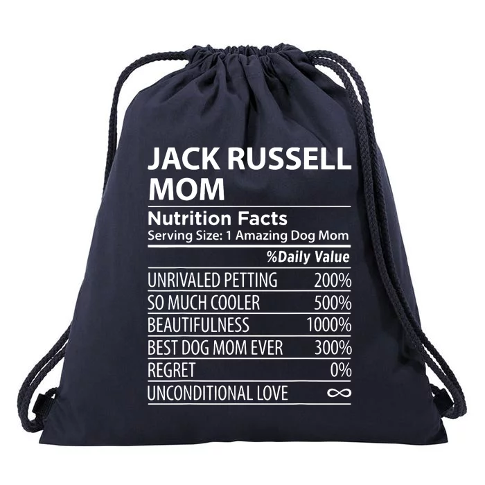 Jack Russell Mom Nutrition Facts Funny Jack Russell Drawstring Bag