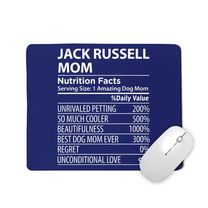 Jack Russell Mom Nutrition Facts Funny Jack Russell Mousepad