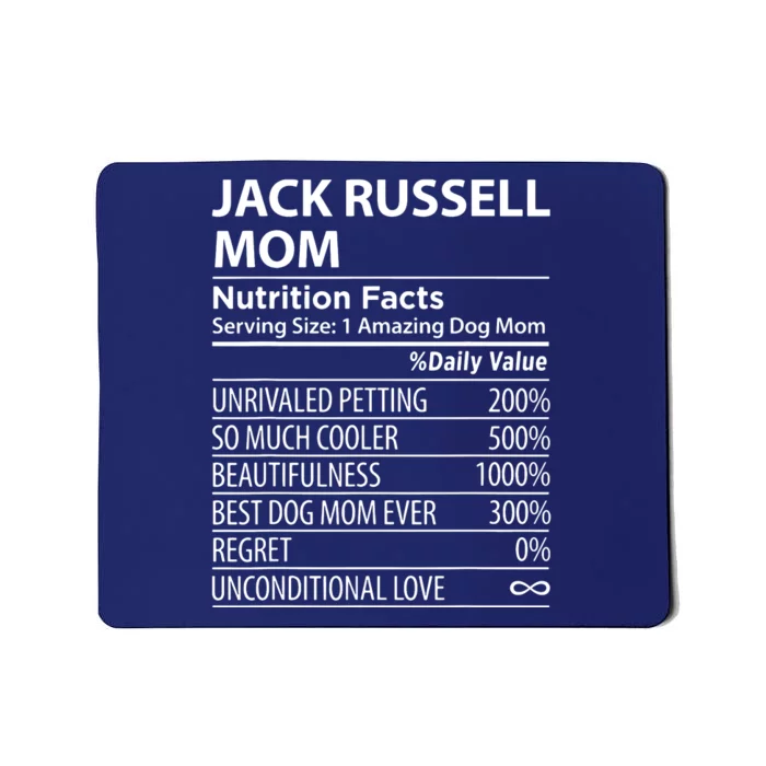 Jack Russell Mom Nutrition Facts Funny Jack Russell Mousepad