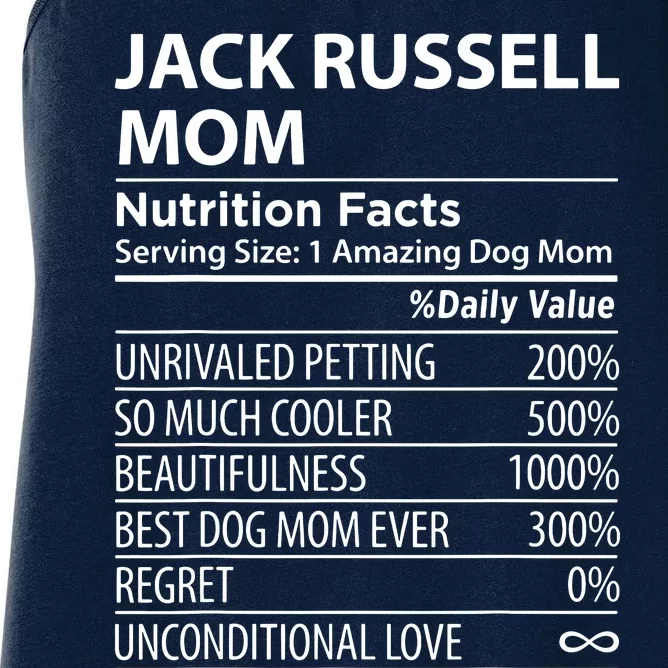 Jack Russell Mom Nutrition Facts Funny Jack Russell Women's Racerback Tank