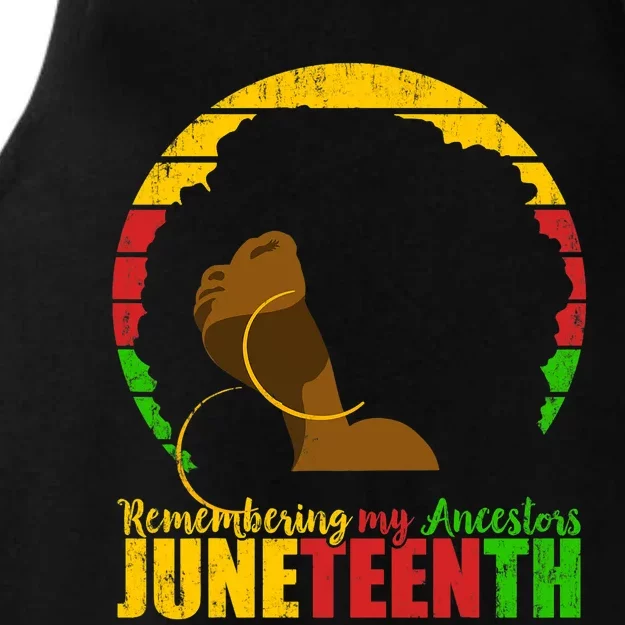 Juneteenth Remembering My Ancestors Black Freedom Ladies Tri-Blend Wicking Tank