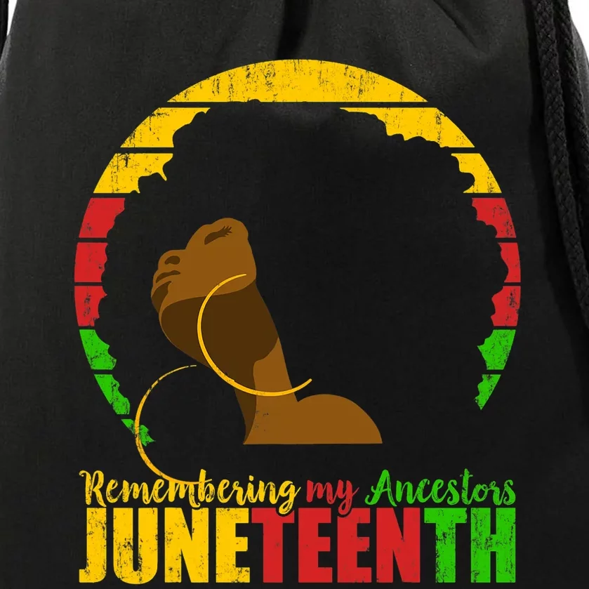 Juneteenth Remembering My Ancestors Black Freedom Drawstring Bag