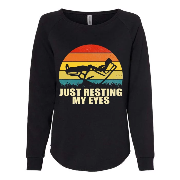 Just Resting My Eyes Man Reclining In Recliner Womens California Wash Sweatshirt