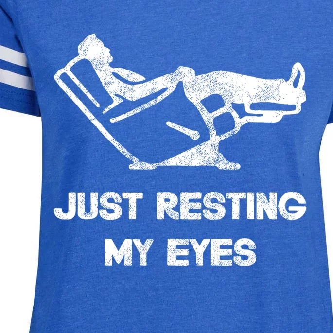 Just Resting My Eyes Funny Recliner Funny FatherS Day Enza Ladies Jersey Football T-Shirt