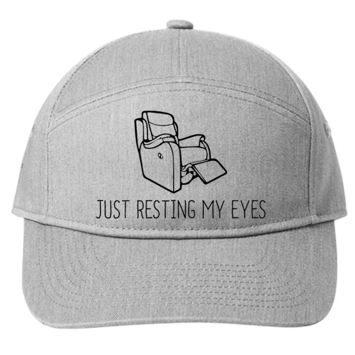 Just Resting My Eyes Funny Dad 7-Panel Snapback Hat