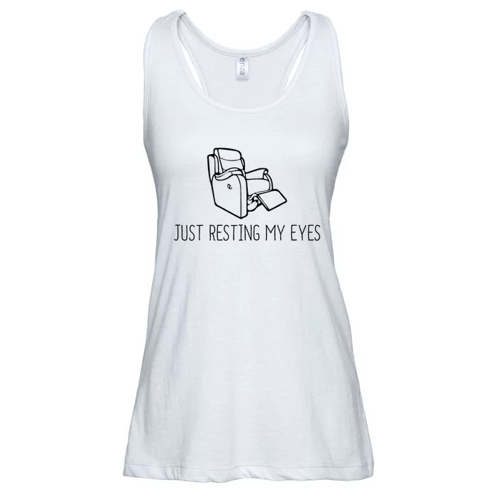 Just Resting My Eyes Funny Dad Ladies Essential Flowy Tank