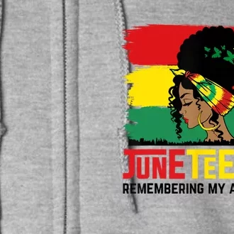 Juneteenth Remembering My Ancestors Celebrate Black Freedom Full Zip Hoodie