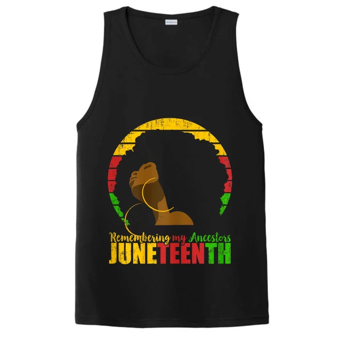 Juneteenth Remembering My Ancestors Black Freedom Performance Tank