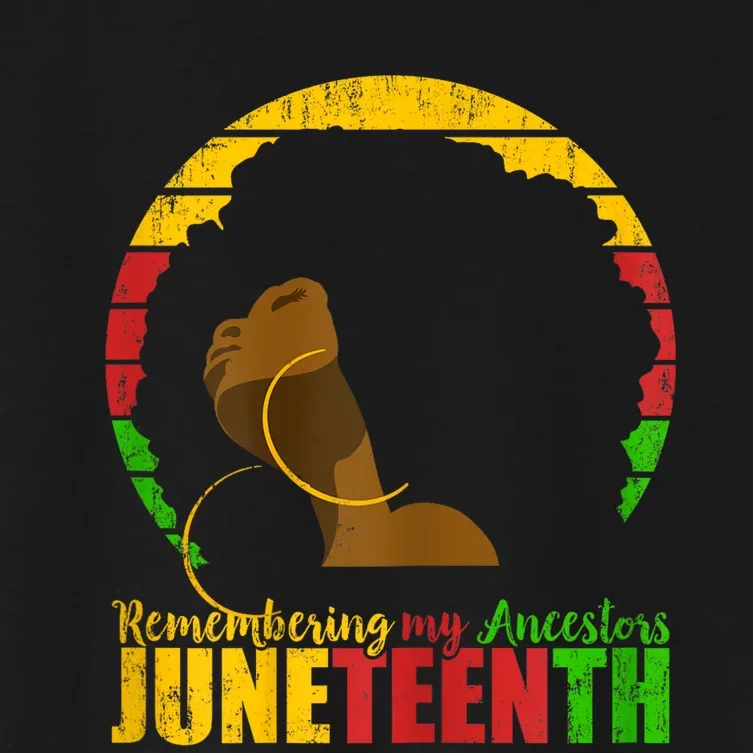 Juneteenth Remembering My Ancestors Black Freedom Women's Crop Top Tee