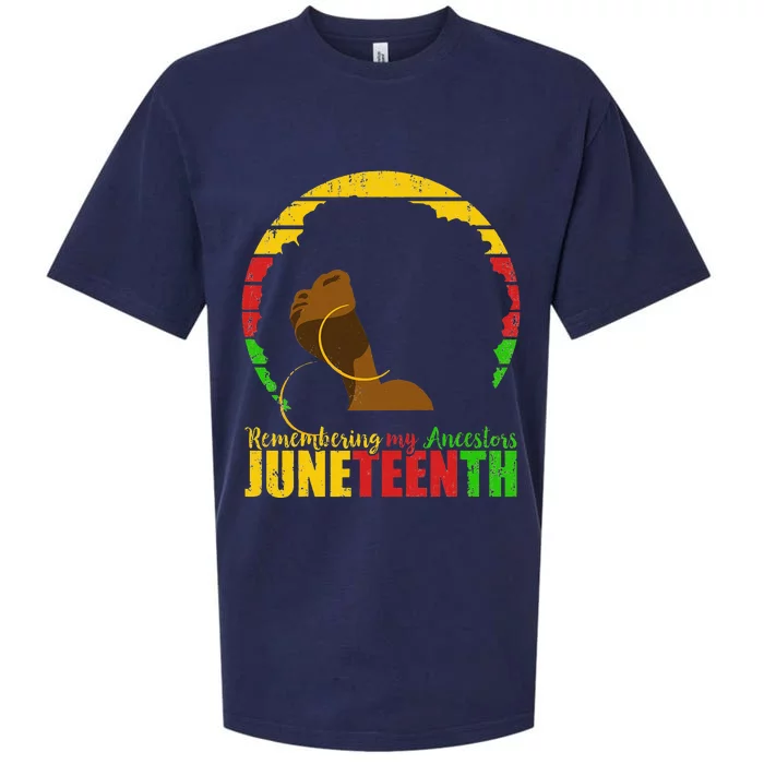 Juneteenth Remembering My Ancestors Black Freedom Sueded Cloud Jersey T-Shirt