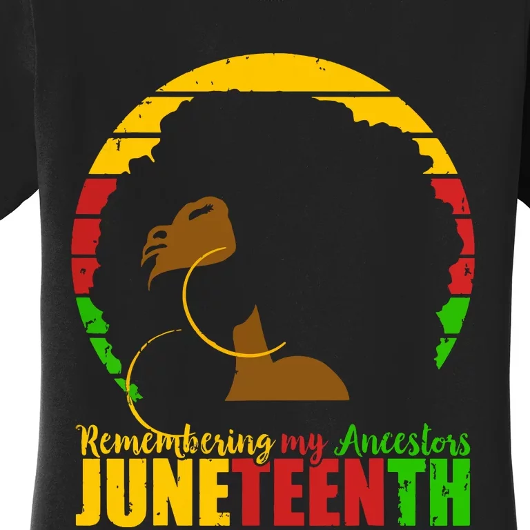 Juneteenth Remembering My Ancestors Black Freedom Women's T-Shirt