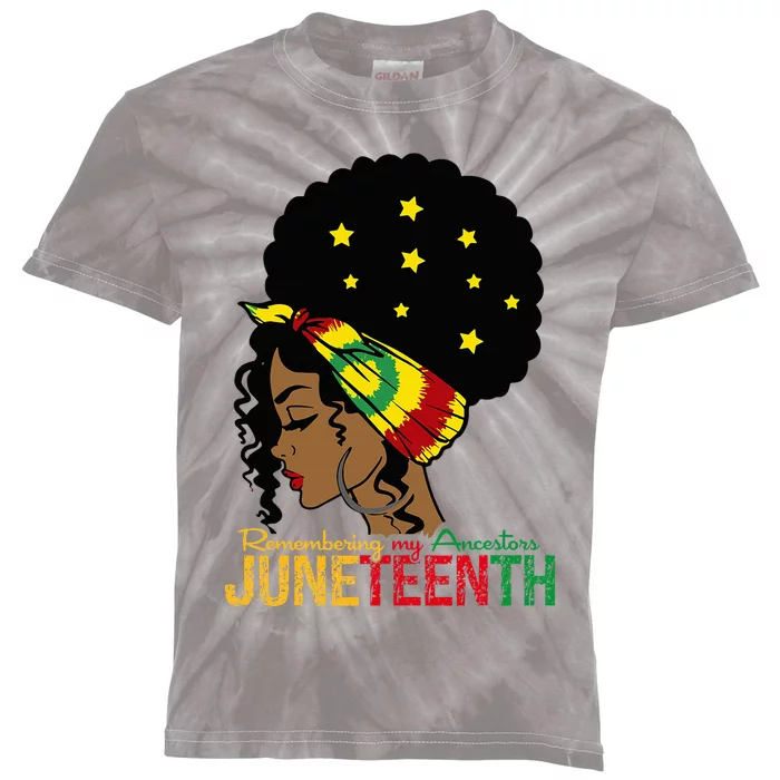 Juneteenth Remembering My Ancestors Black Freedom Kids Tie-Dye T-Shirt