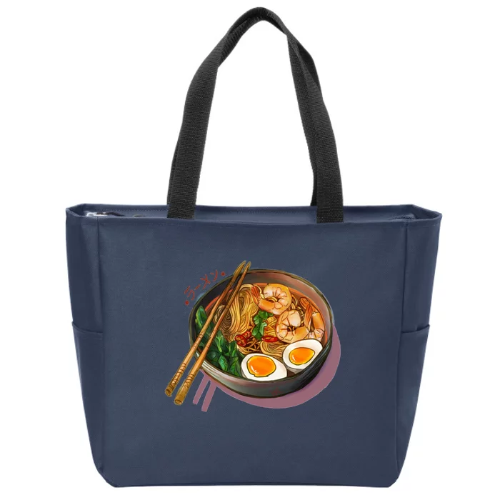 Japanses Ramen Noodles Bowl Zip Tote Bag