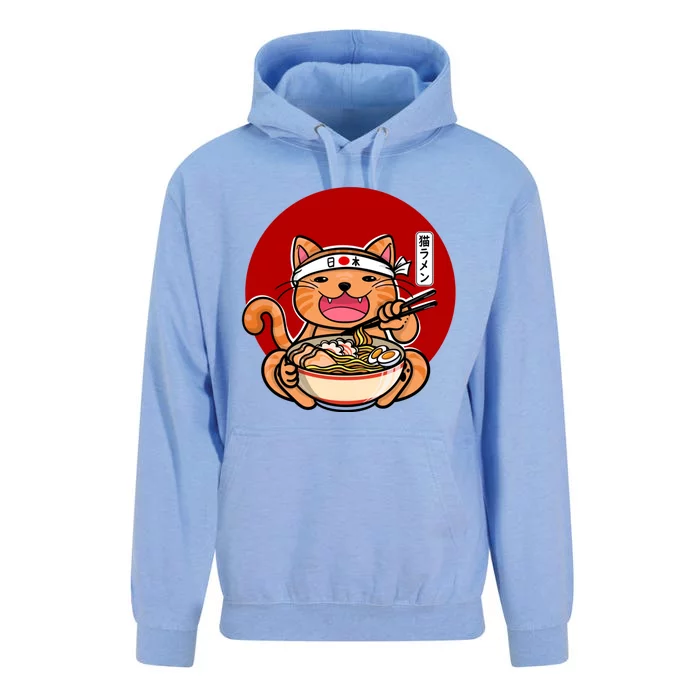 Japanese Ra Noodles Anime Funny Japan Cat Gift Unisex Surf Hoodie